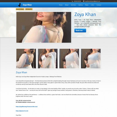 Screenshot of Zoya Khan Independent Escorts