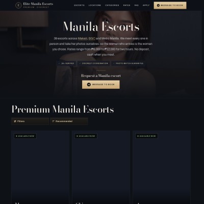 Screenshot of Elite Manila Escorts