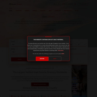 Screenshot of Arabic Escorts Directory