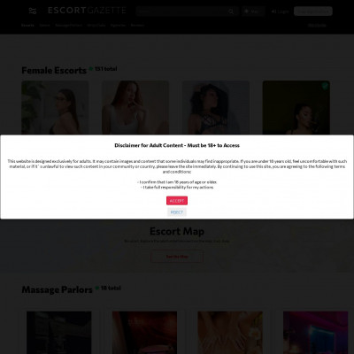 Screenshot of Escort Gazette Reviews